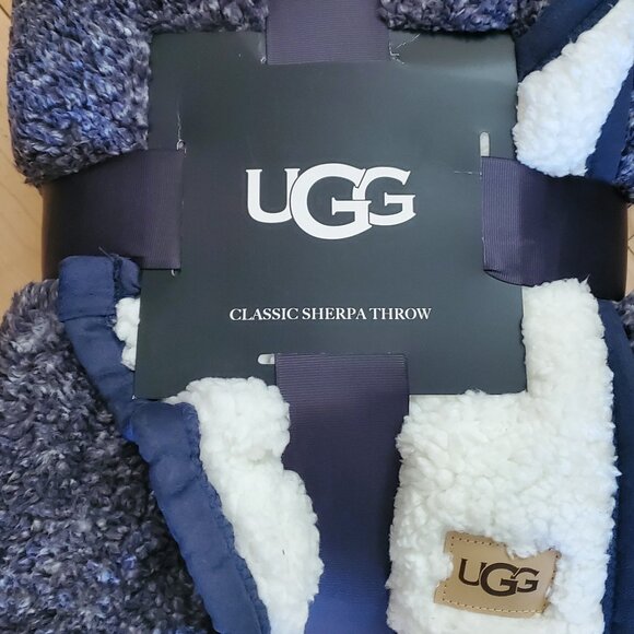UGG Classic Sherpa Throw Ocean Melange 50 in X 70 in - New - Picture 2 of 8